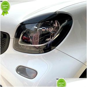 Outros acessórios interiores Novo 2pcs farol de carro sobrancelhas farol pálpebra er guarnição para Benz Smart 453 Fortwo Forfour - Styling Accesso Dhxhi