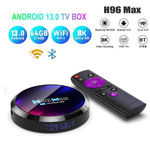 1PC H96 Max Android 13.0 TV Box 4GB 32GB 64GB /2GB 16GB RK3528 Rockchip 4k 8K 2,4G 5G wifi6 BT5.0 1080p 3D Video Media Player Set Top Box