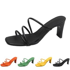 Gai Slippers Heels Shoes Fashion Women Sandals High Triple White Black Red Yellow Hellow Brown Color87 351 337 390