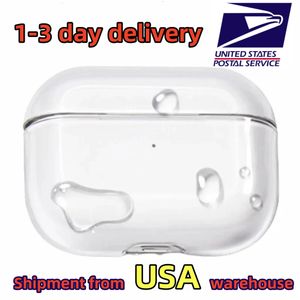 USA Stock For  Airpods Pro 2 2nd Generation airpod 3 pros Headphone Accessories Solid TPU Silicone Protective Earphone Cover Wireless Charging Shockproof Case