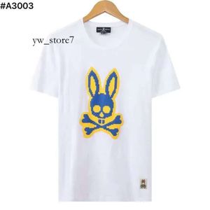 Physcho Bunny Men Tshirts Chemise Psychological Bunny Skull Rabbit Men Designer Psyco Bunny Shirt Högkvalitativ Crazy Psychological Rabbit Short Sleeved Shirt 7147