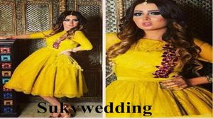 Eleganta arabiska cocktailklänningar knälängd kort full spets kväll formella klänningar skräddarsydd prom party boll klänningar special occasio3084089