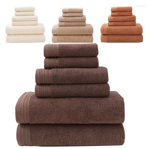 Handtuch 6PCS Erwachsene Luxus Badezimmer Baumwolle Hand Gesicht Bad Set Für Familie El Schönheit Salon Spa 34X34 34X74 70X140