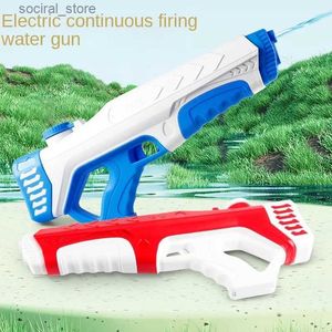 Gun Toys Elektrische Dauerfeuer-Wasserpistole Outdoor-Strand-Schwimmbad Kinder-Wasserspielzeug-Wasserpistole Super große Kapazität Wasserpistole L240311