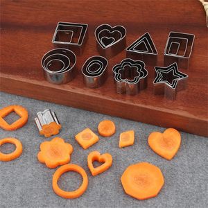 24pcs/set Geometric Cookie Moulds Stainless Steel Cookie Cutters Plunger Fondant Biscuit Baking DIY Mold Cutter Kitchen Tools