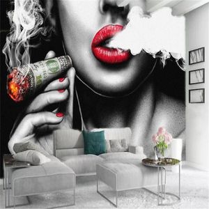 カスタムキャラクター3D壁紙喫煙セクシーな美しさロマンチックな美しいキャラクター雰囲気のインテリア装飾壁紙2382
