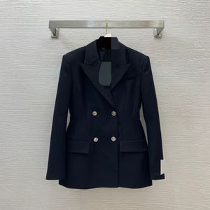 30019 XXL 2024 Milan Runway Outono outwear feminino manga comprida casaco gola redonda preto branco botão roupas da moda feminina weiniG23122784