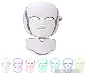 PDT LED Maschera viso e collo 7 colori LED Terapia della luce Maschera facciale LED con microcorrente per stringere la pelle Ringiovanimento della pelle Home Pe1998412