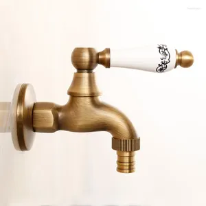 Bathroom Sink Faucets Bibcocks Faucet Brass Antique Washing Machine Tap Wall Garden Small Water Cold Ceramic Lever Laundry Mop 1513 F