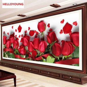 YGS-762 DIY 5D Full Diamond Red Rose Diamond Painting Cross Stitch Diamond Home Decoration326c