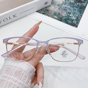 Sunglasses Simple Anti-blue Light Blocking Glasses Have A Large Face And Slim Square Metal Frame Protect Eyes Moisture Unisex