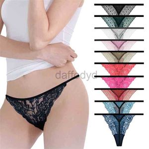 Höschen Damen 10 Teile/los Sexy Spitze Baumwolle Frauen G-String Tanga T-Back Damen Tangas Dessous Plus Größe Höschen Unterwäsche Modis Unterhosen 210730 ldd240311