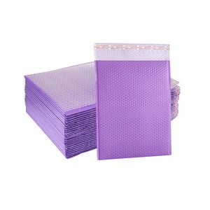 Buste per buste in schiuma viola Buste autosigillanti Buste per spedizione imbottite con pacchetti postali a bolle Borsa per corriere in fogli di imbottitura nera 5 dimensioni Poli plastica