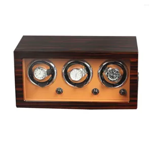 مشاهدة Winders Luxury Wooden Producted الإصدار 3 0 الساعات الميكانيكية Winder التلقائي متعدد الوظائف مربع عرض أوضاع