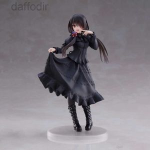 Action Toy Figures Action Toy Figures 20CM DATE A LIVE Tokisaki Kurumi Anime Figure Cute Girl Model Toy PVC Black Dress Up Standing Model Car Interior Ornament 240308