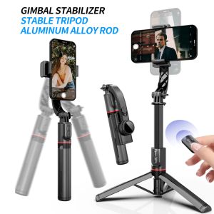 Gimbal portátil, estabilizador bluetooth com tripé, selfie stick, dobrável, gimbal para smartphone, samsung, xiaomi, iphone, huawei