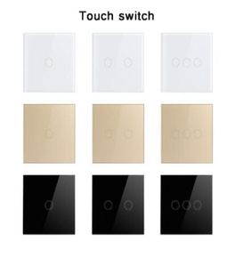 EUUK Standard Wall Switch Light Touch Switch 2 Gang 1 Way AC110V240V Wall Touch Switch4408645