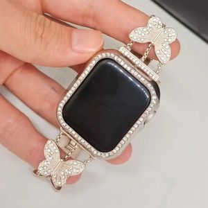 Cinturini di lusso farfalla diamante iWatch cinturini cinturini per cinturino 49mm 41mm 45mm 42mm 38mm 40mm 44mm 22mm iwatch8 2 SE ultra designer braccialetto elegante 2438