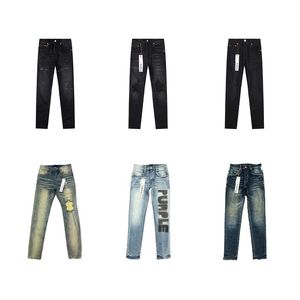 Designer-Lila Ksubi-Jeans für Männer und Frauen, High Street Retro-Farbfleck, schmale Passform, mikroelastische Jeans mit Hip-Hop-Reißverschlussloch, Hip-Hop-Street-Style-Baumwolljeans