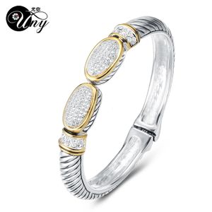 Uny Bangle Pave Stone Cable Wire Retro Antik Spring Claps Bangle Beautiful Love Valentine Christmas Gifts gratis fartygsarmband 240228