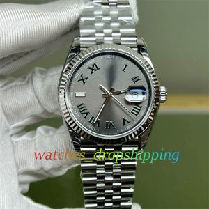 BPF Unisex Saatler Erkekler Orta Boy 36mm Roman Dials Erkekler Otomatik 2813 Jubilee Bilezik Wimbledon 126234 BP Fabrika Mekanik Bilek Kafaları