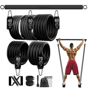 300lb Fitness Booty Resistance Elastic Band Workout for Training Home Exercise Sport Gym Dumbbell Harness Set Expander Equipment 240227