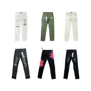 Designer lila jeans denim byxor män jeans jean svarta byxor avancerad kvalitet rak design retro streetwear casual tröja joggar byxa bomull