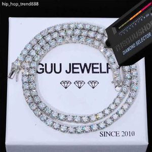 Pendant Necklaces necklace Pass diamond tester Iced Out Bling Moissanite Diamond Hip Hop Jewelry 925 Silver tennis Chain L240314