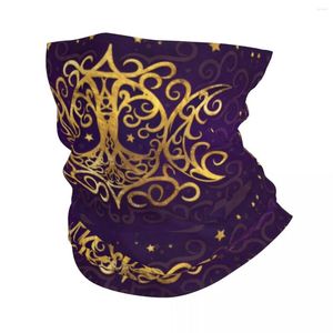 Bandanas tripla lua deusa inverno bandana pescoço mais quente esqui ciclismo tubo cachecol goth pentagrama bruxa bruxaria rosto bandana gaiter