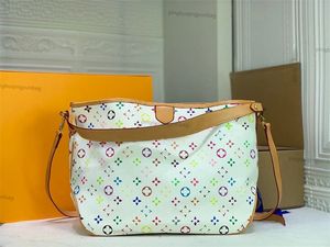 10A Grande Capacidade Tote Sacos de Compras Design Bolsas Bolsas Crossbody Bag Colorido Clássico Carta Impressão Couro Genuíno Couro Interior Zip Bolso Mulheres Clutc