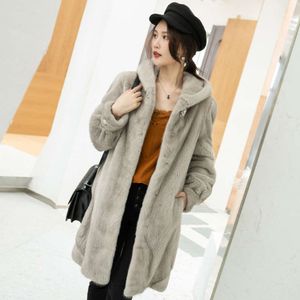 Velvet 2023 Coat New Women's Women's Long Long Corean Slim Fit Mink Fur 2501