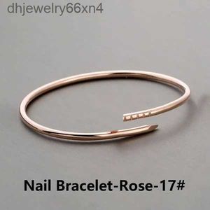 3.0mm thin nail bracelet designer Fashion unisex cuff gold bangle luxury Classic bracelets jewelry Valentines Day gift G91E