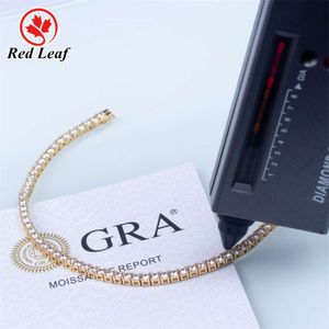 Redleaf Diamant 3 mm 4 mm 5 mm Hip Hop Bling Schmuck Gold Silber Moissanit Tennis Kette Halskette Iced Out