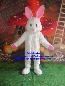 Trajes de mascote branco longo pele coelhinho da páscoa Osterhase coelho lebre mascote traje personagem de desenho animado sociedade atividades bem-estar público zx2308