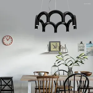 Lâmpadas pendentes Estilo LED Lustres Preto Branco Laranja Azul Metal para Sala de Jantar Ktichen Salão Pendurado Lâmpada G9 Cabo de Lâmpada Ajustável