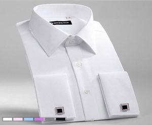 Men039S Slim Fit French Cufflinks Shirt Non Iron Long Sleeve Cotton Manlig smoking Formell Mens Dress Shirts With French Cuff8130285