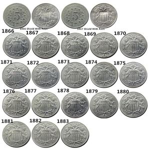 US A Zestaw 1866 -1883 20pcs Five Cents Nickel Copy Monety Medel Craft Promoc