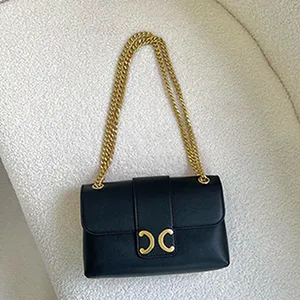 Fashion Designer Bags Medium Victoire Bag in Supple Calfskin Tomboy Girl Bag Gold Finishing Shoulder Carry Adjustable Strap Black Sizes 23.5*14*8CM