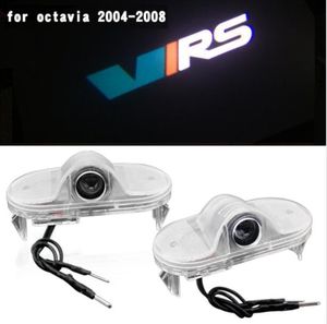 2pcs LED Door Warning Light Logo Projector Laser Ghost Shadow Light VIRS For Skoda Octavia 2004 2005 2006 2007 20082482612