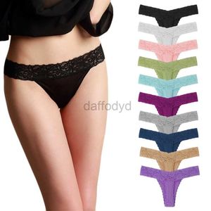 Panties Women's 10 Pcs/Pack Elegant Lace Cotton Women G-String Thong Plus Size Panties Underwear Sexy Modis Underpants Ladies Tangas Lingerie LJ200822 ldd240311