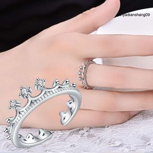 Gudinna Design Crown Silver Ring Sydkorea Ny Corolla öppning Lady Ring Handpiece