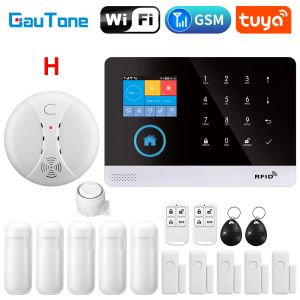 Controle gatone wifi gsm sem fio inteligente sistema de alarme de segurança contra roubo kit diy com sensor de porta e sensor de movimento pir funciona com alexa