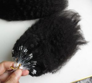 Gruboziarniste Yaki Micro Loop Human Hair Extensions 100G Perwertowe proste włosy Brazylijskie mikro pierścień Pętla włosów 10quot26quot 8230150