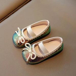 Vintage Simple Style Children Flats Girls Shoes Cute Candy Colors Toddler Girl Ballet Shoes Kids Slip-on Leather Shoes For Girl240311