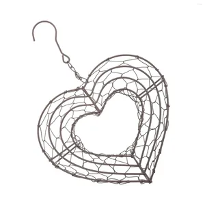 Decorative Flowers Indoor Plant Pots Heart Garland Wire Wreath Frame Wall Holder Iron Succulent Planter Desktop Hanger Shape Hanging