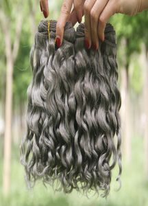 Gümüş gri derin kıvırcık insan saç uzantıları gri brezilya insan saç örgüsü gri derin dalga kıvırcık uzantılar 3pcs lot yeni geliyor 6417416
