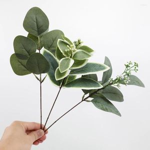 Decorative Flowers Eucalyptus Stems Artificial Picks Wedding Party Decoration Leaves Leaf Simulation Fake Plant