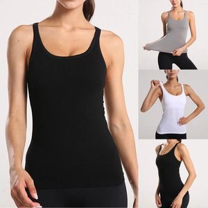 Camisoles Tanks Women Top Loose Ribbed Workout Tank Tops för med inbyggd BH -tät racerback Scoop Neck Body Suit