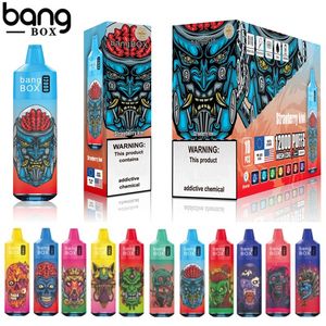 Original bangbox 12000 puffs engångs cigaretter 20 ml Förspillad RGB POD VAPE 12K Vaping Device ECIG Botttom Flash Light Bang Box Bar
