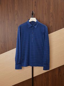 Mens Polos Spring Zilli Cotton 100% 블루 레저 긴 슬리브 폴로 셔츠